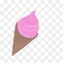 冰淇淋圆锥形粉红m-四球冰淇淋