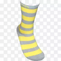 袜子黄色灰色圆点条纹长统袜
