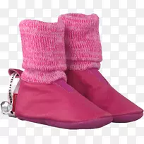 雪靴皮毛粉红m靴
