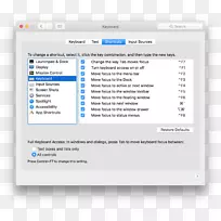 电脑键盘电脑鼠标键盘快捷键MacOS-文本框选项卡