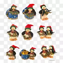 企鹅圣诞装饰剪贴画-企鹅