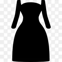 小黑连衣裙袖子电脑图标.连衣裙