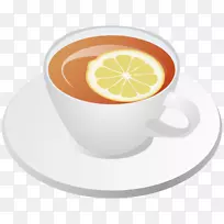 咖啡杯柠檬酸柑橘饮料