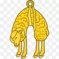 羊毛羊画剪贴画-金腰带