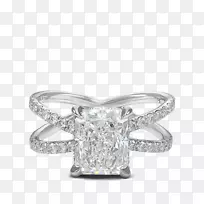 订婚戒指钻石白金戒指