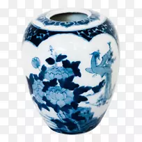 花瓶蓝白陶瓷钴蓝瓮青花瓷