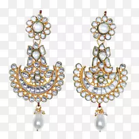 珍珠耳环珠宝昆丹珠宝设计.印度珠宝