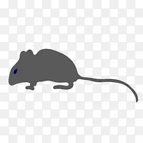 大鼠剪影尾夹艺术-小老鼠