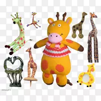 毛绒玩具和可爱玩具北方长颈鹿剪贴画-3D长颈鹿