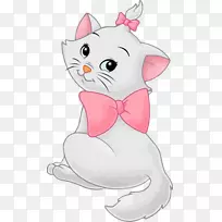小猫粉红猫剪贴画-白猫