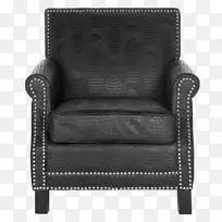 俱乐部椅乌木人造皮革(D 8507)双面皮革起居室-拉扣扶手椅