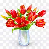 生日蛋糕祝你生日快乐-透明花瓶