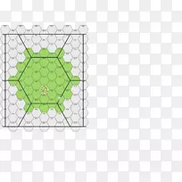 直线点叶绿色字体-六角形标题框