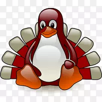 反击：企鹅火鸡linux剪贴画-感恩节材料