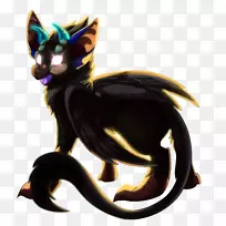 黑猫胡须画了最后的守护者-凶猛的表情。