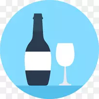 玻璃瓶葡萄酒电脑图标.葡萄酒