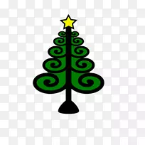 圣诞剪贴画-简单线条创意圣诞树