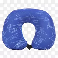 蓝色旅行枕头购物-充气圈