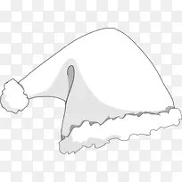 圣诞老人帽子黑白剪贴画-圣诞老人