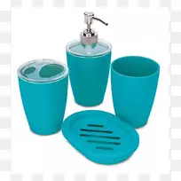 肥皂碟子和支架浴室蓝色塑料托盘