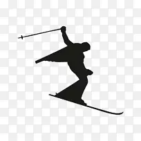 滑雪杆滑雪贴纸