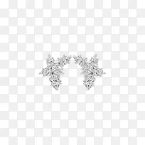 耳环珠宝钻石哈里温斯顿公司新娘-白金红花三维