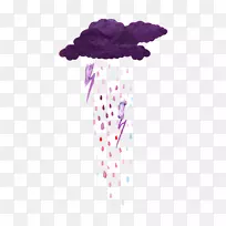 画雨水彩画紫雨