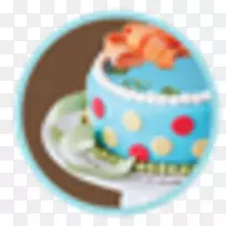 奶油生日蛋糕名片托-三层蛋糕