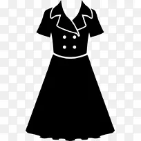 小黑连衣裙旧式服装时尚连衣裙