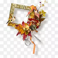 秋季花卉设计画框.秋季