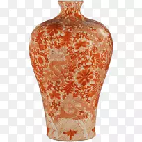 花瓶陶瓷美平瓷粉青铁花瓶