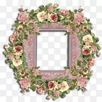 花卉设计画框纸花环