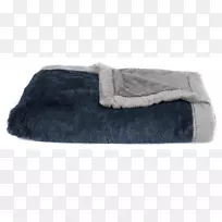 毛毯灰色婴儿毛绒深蓝色毛毯