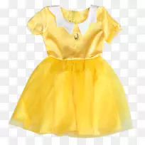 鸡尾酒裙黄色衣服缎子连衣裙