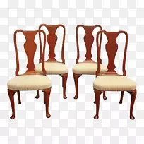 椅子，桌子，安妮女王风格的家具，安妮女王风格的建筑-桃花心木椅