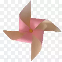 折纸花瓣粉红m风车