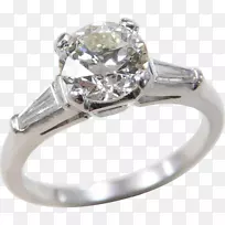 戒指体珠宝银钻石白金戒指