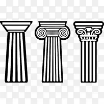 古希腊柱多里克秩序-希腊建筑柱装饰背景