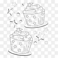 纸杯蛋糕着色书生日蛋糕松饼蛋糕