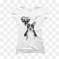 人类设计师设计的t恤袖子-法国斗牛犬