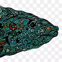 视觉艺术鱼绿松石矩形鱼