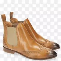 切尔西靴子棕褐色时尚-绿色皮鞋