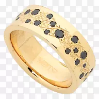 结婚戒指金边钻石戒指
