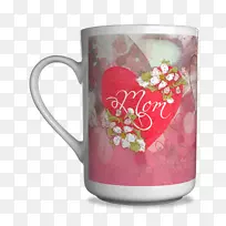 咖啡杯个性化印刷-母亲节康乃馨