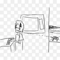 纸手指素描