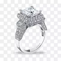 哈顿花园订婚戒指结婚戒指钻石纸牌戒指