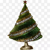 圣诞树云杉圣诞装饰冷杉金霓虹灯圣诞树