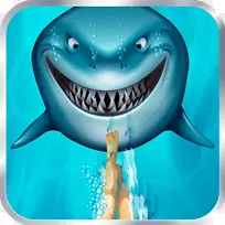 虎鲨大白鲨攻击逃避饥饿鲨鱼世界疯狂鲨鱼攻击3D-q版鲨鱼