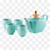 茶壶杯茶具面霜瓷杯