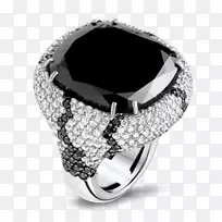 辉煌的珠宝宝石钻石碳多-纸牌戒指